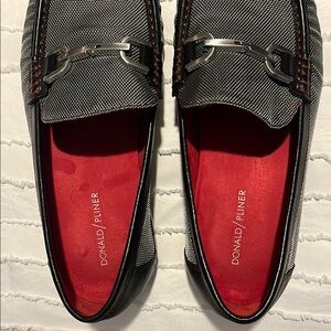 Donald J. Pliner Black and Gray Loafers